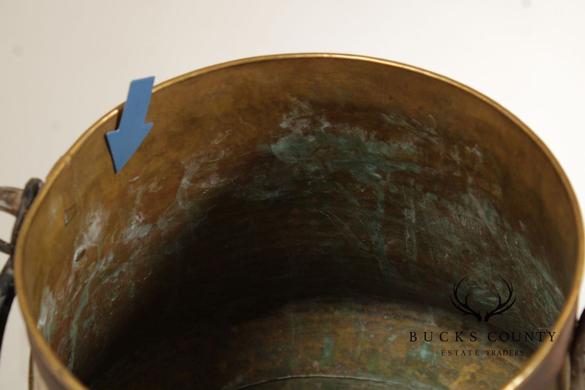 Vintage Hammered Brass Bucket