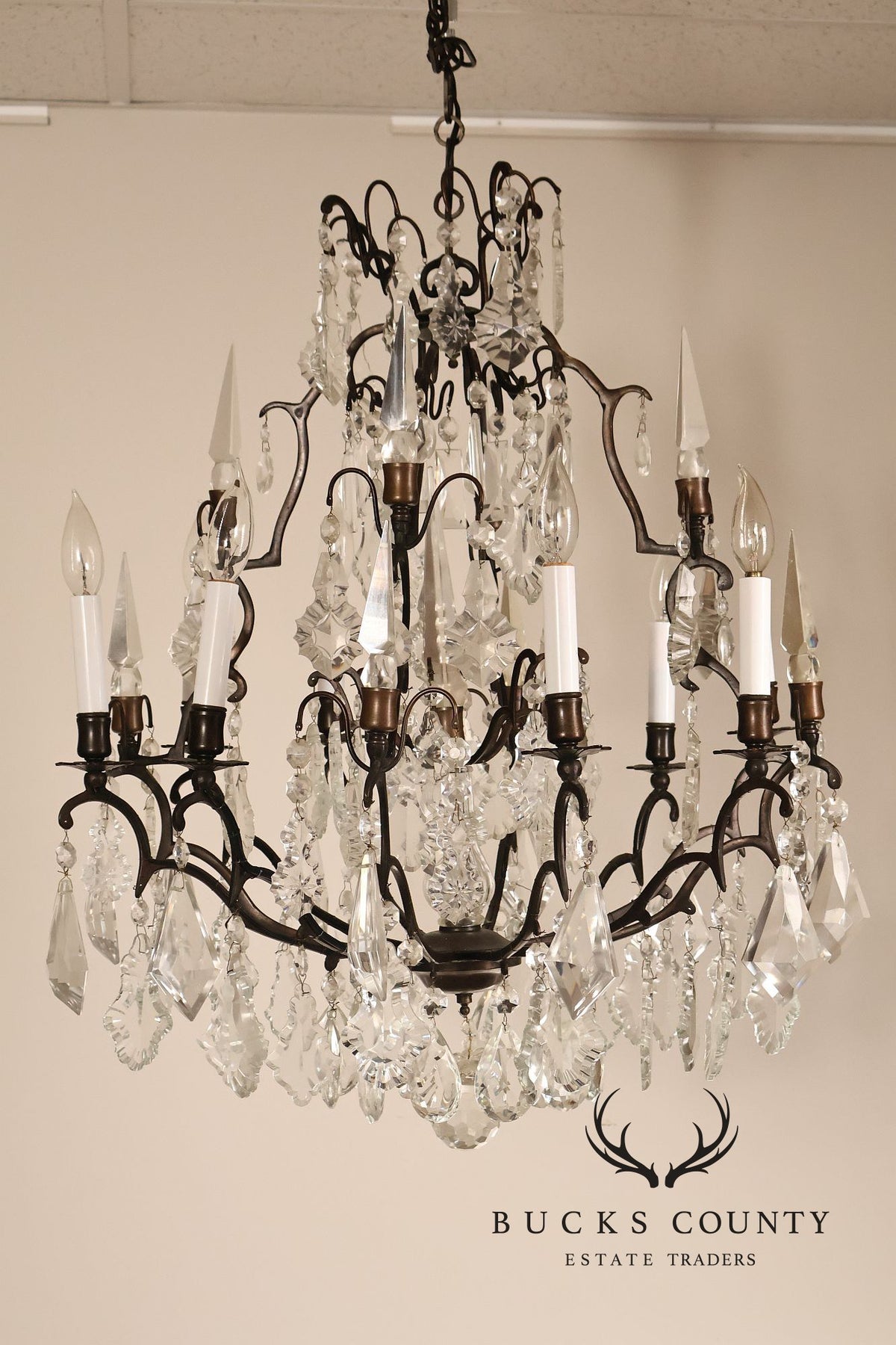 Versailles Style Crystal And Bronze Chandelier