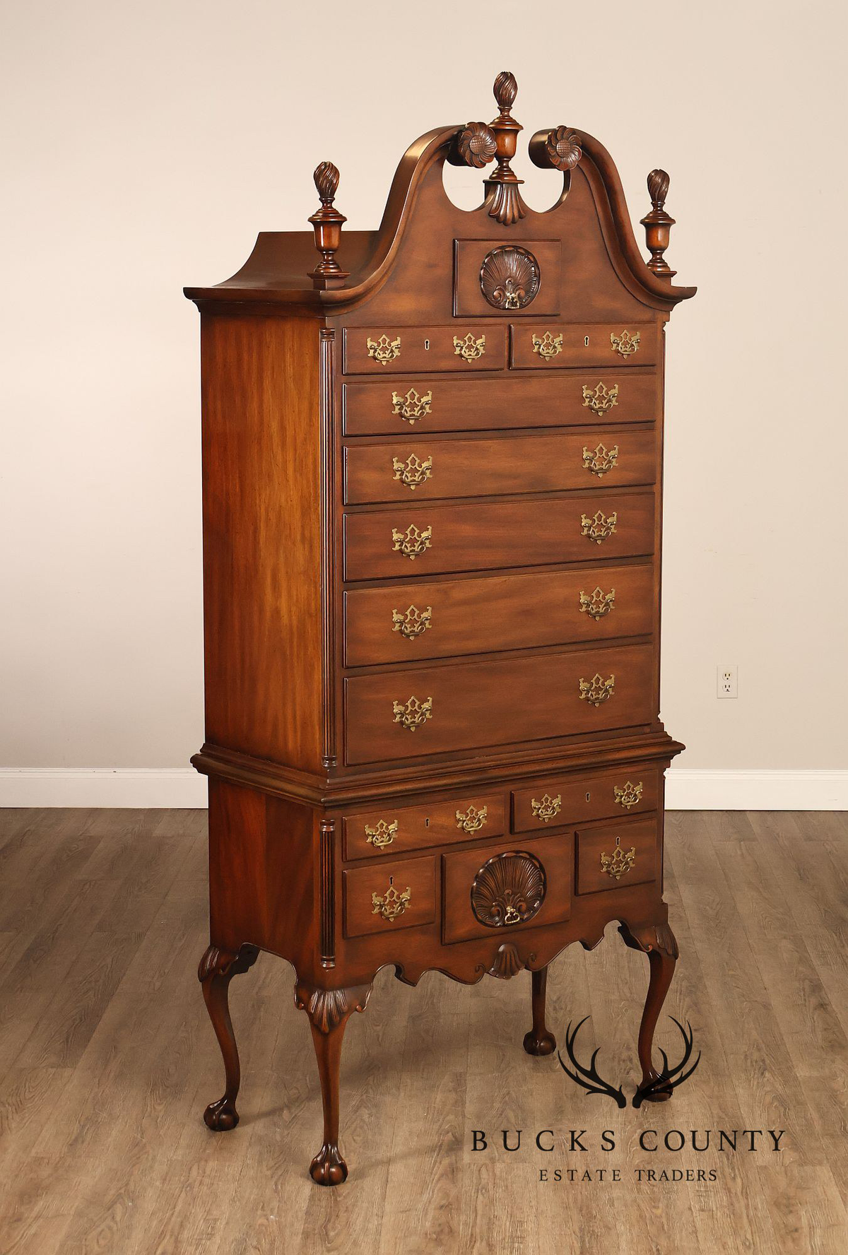 Kittinger Chippendale Style Mahogany Highboy
