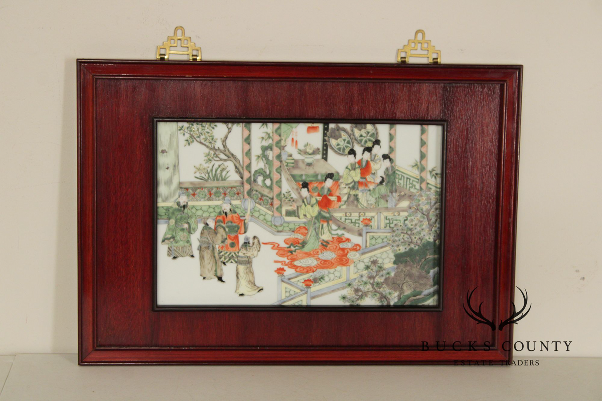 Chinese Framed Porcelain Plaque