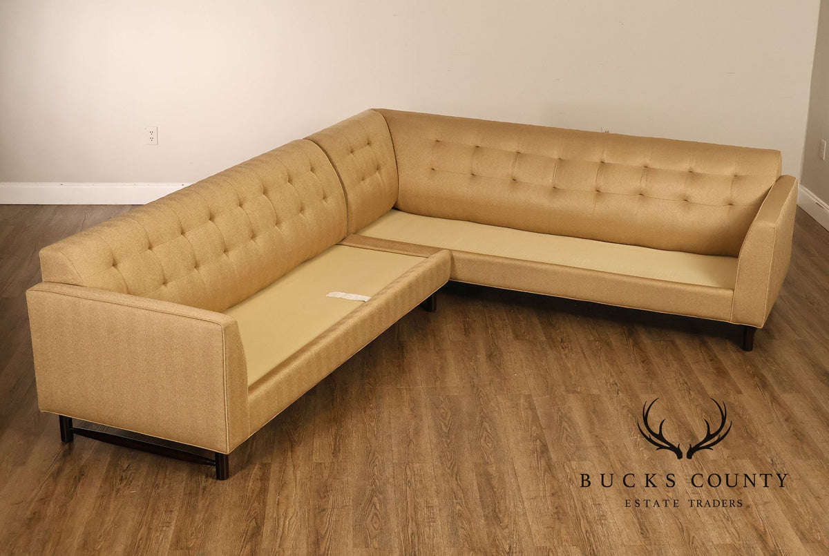 Sherrill Furniture Contemporary Modern Tufted Upholstered Sectional Sofa