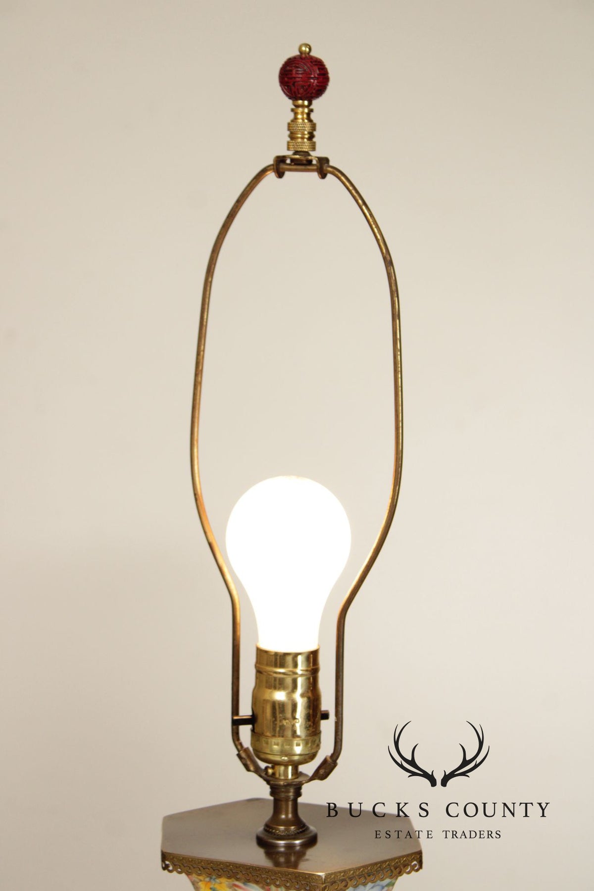 Chinese Pair of Famille Rose Porcelain Table Lamps
