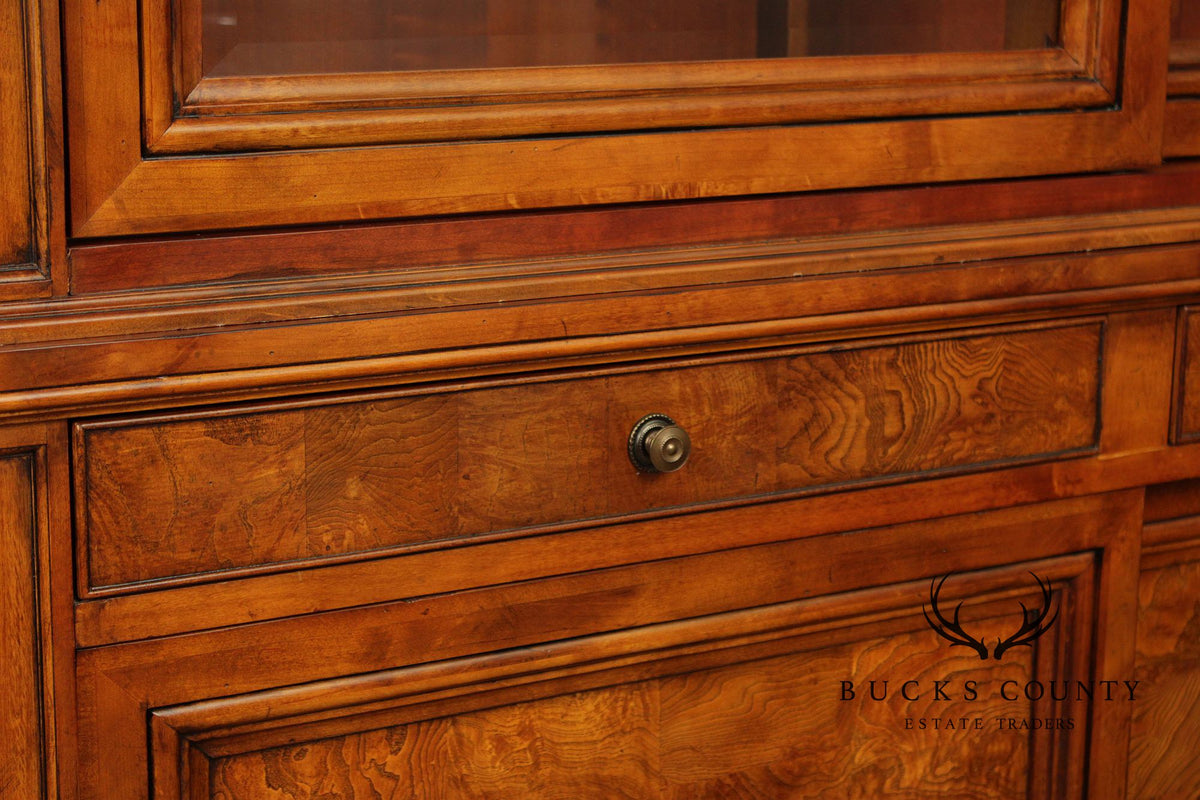 Ethan Allen Louis Philippe Style Burl Wood China Cabinet