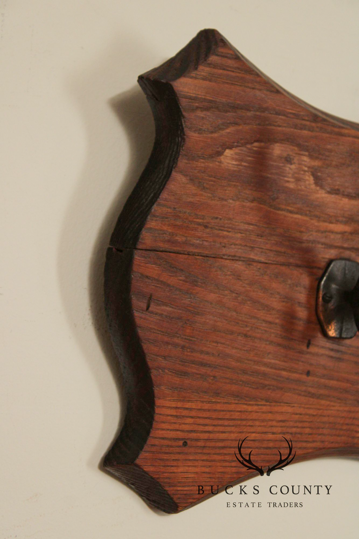 Antique Oak Wall-Mounted Coat Rack