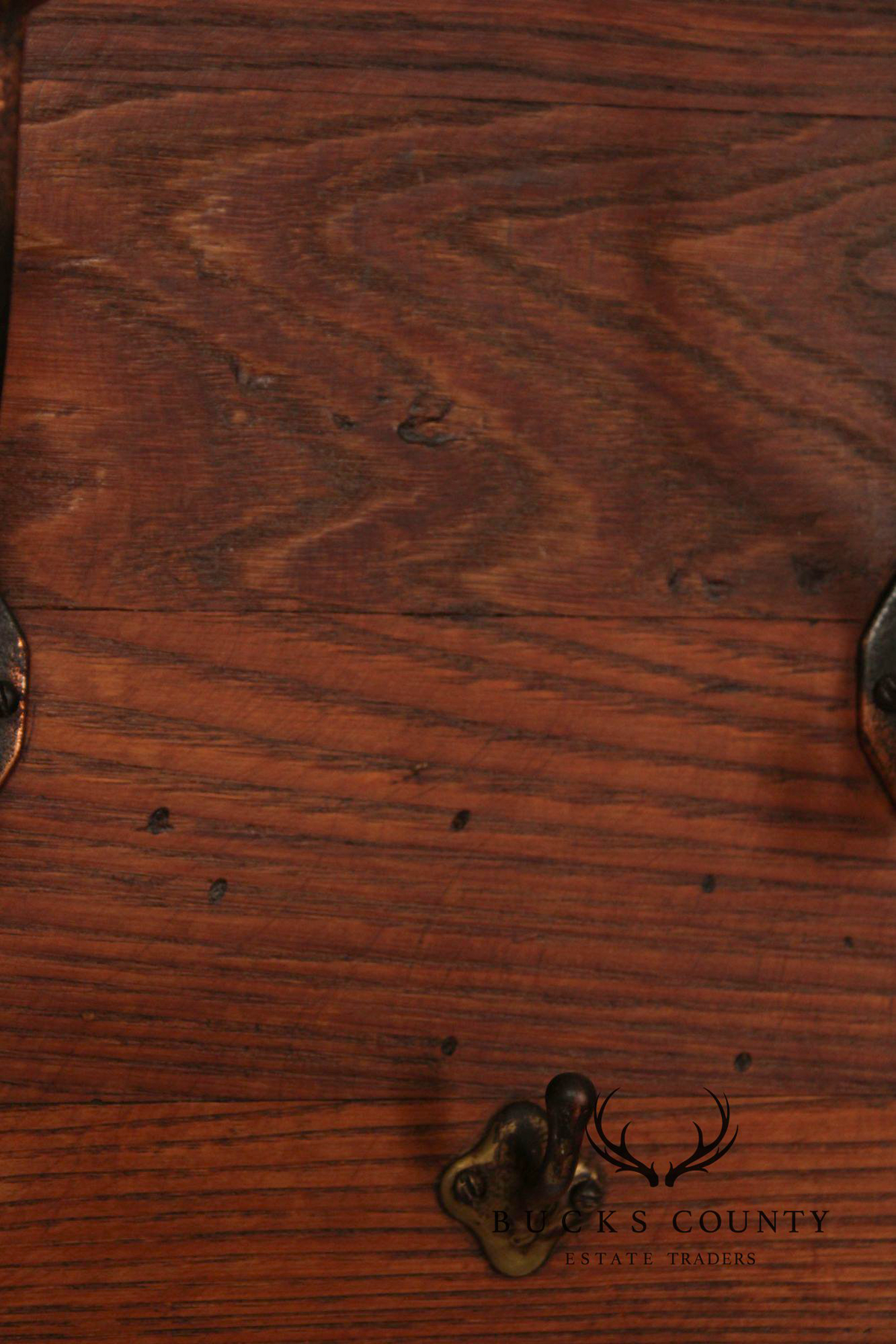 Antique Oak Wall-Mounted Coat Rack