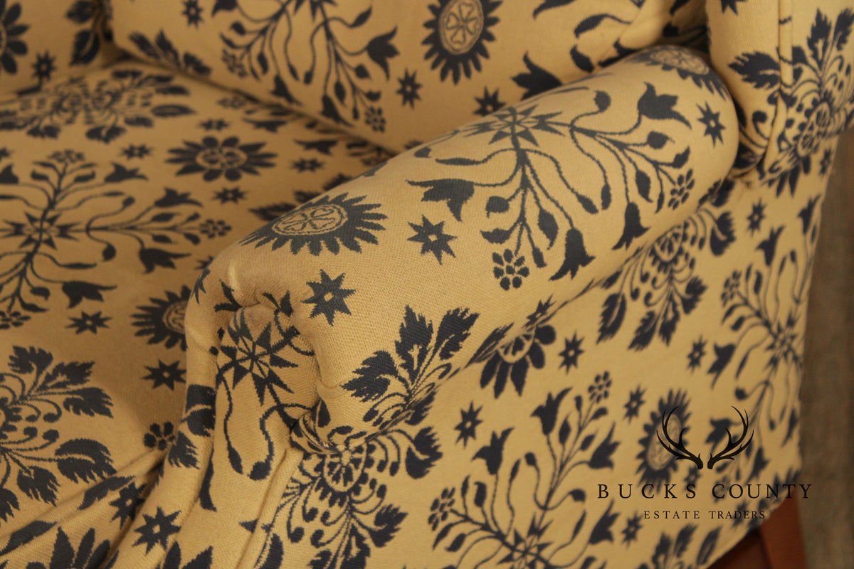 Floral Upholstered Wingback Recliner Chair