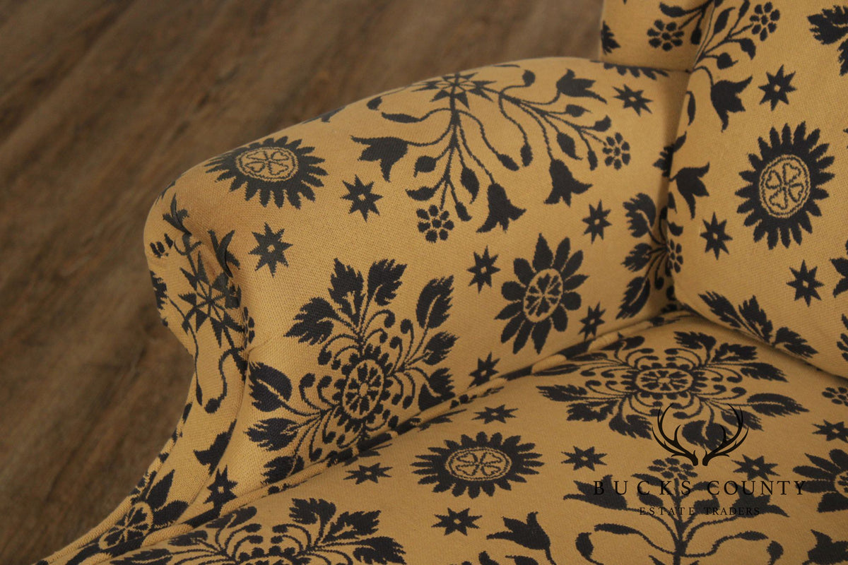 Floral Upholstered Wingback Recliner Chair