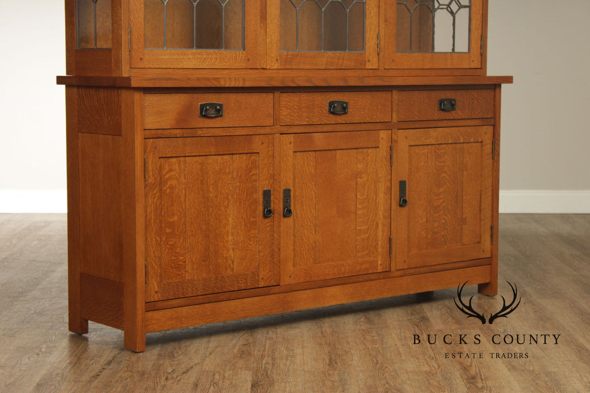 Stickley Mission Collection Oak Three-Door Buffet with China Top
