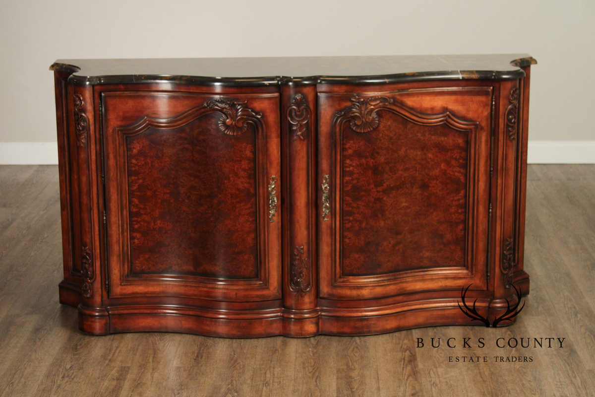 Henredon Italian Renaissance Style Marble Top Buffet
