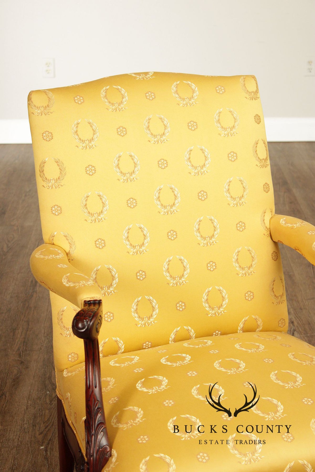 George II Style Carved Mahogany Library Armchair