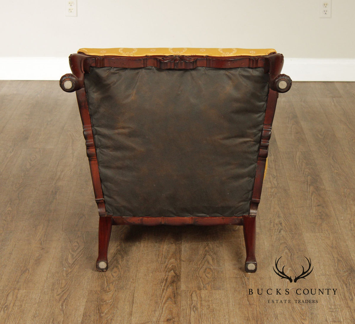 George II Style Carved Mahogany Library Armchair