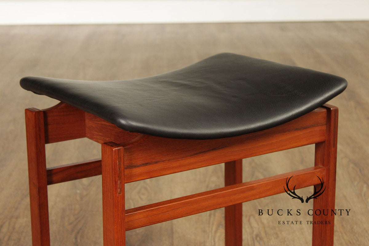 Mid Century Danish Teak Floating Seat Stool By Inger Klingenberg For France & Søn
