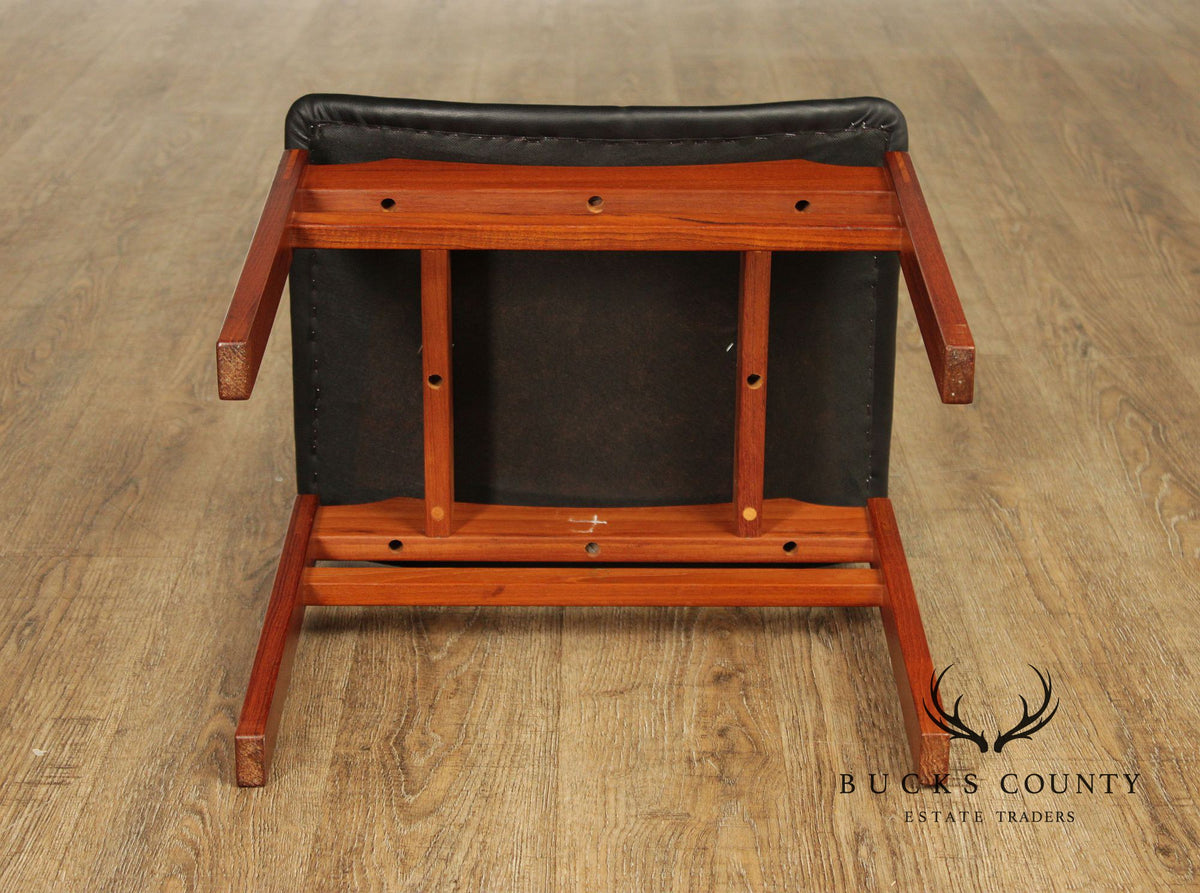Mid Century Danish Teak Floating Seat Stool By Inger Klingenberg For France & Søn