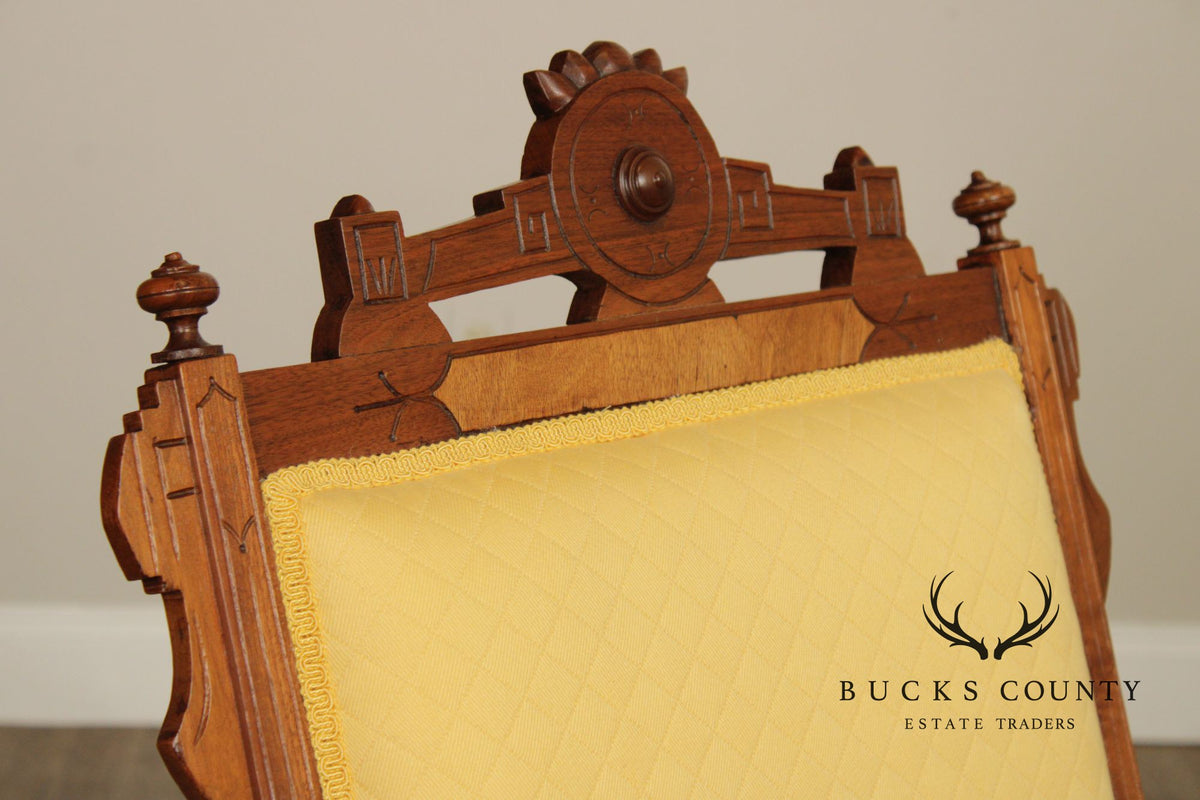 Antique Victorian Walnut Platform Rocker