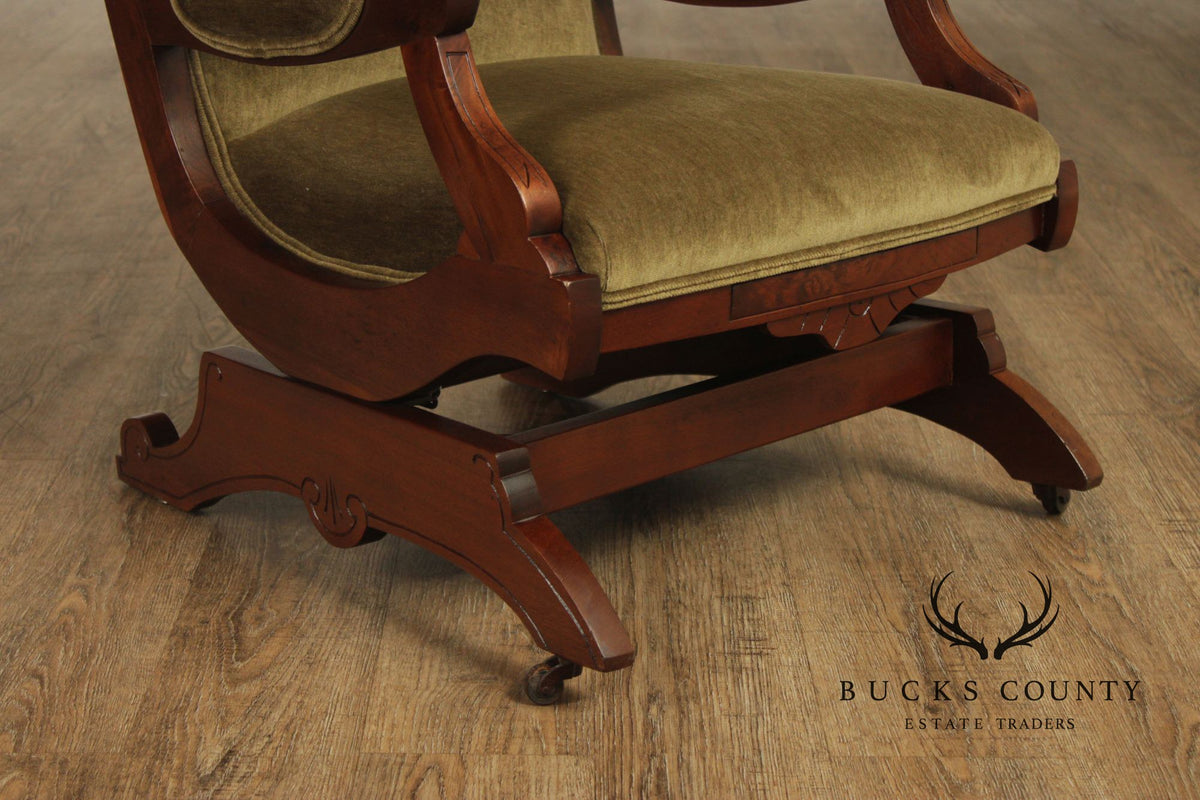 Antique Victorian Eastlake Walnut Platform Rocking Chair