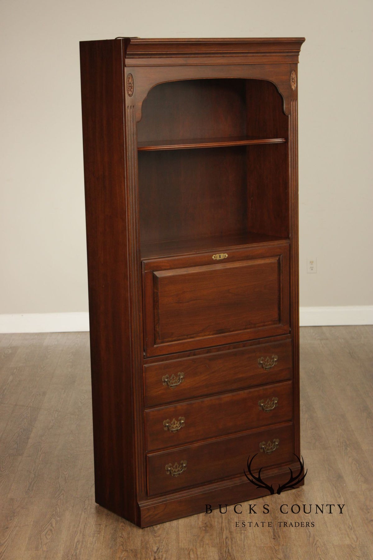Ethan Allen 'Georgian Court' Cherry Secretary Desk Bookcase Unit