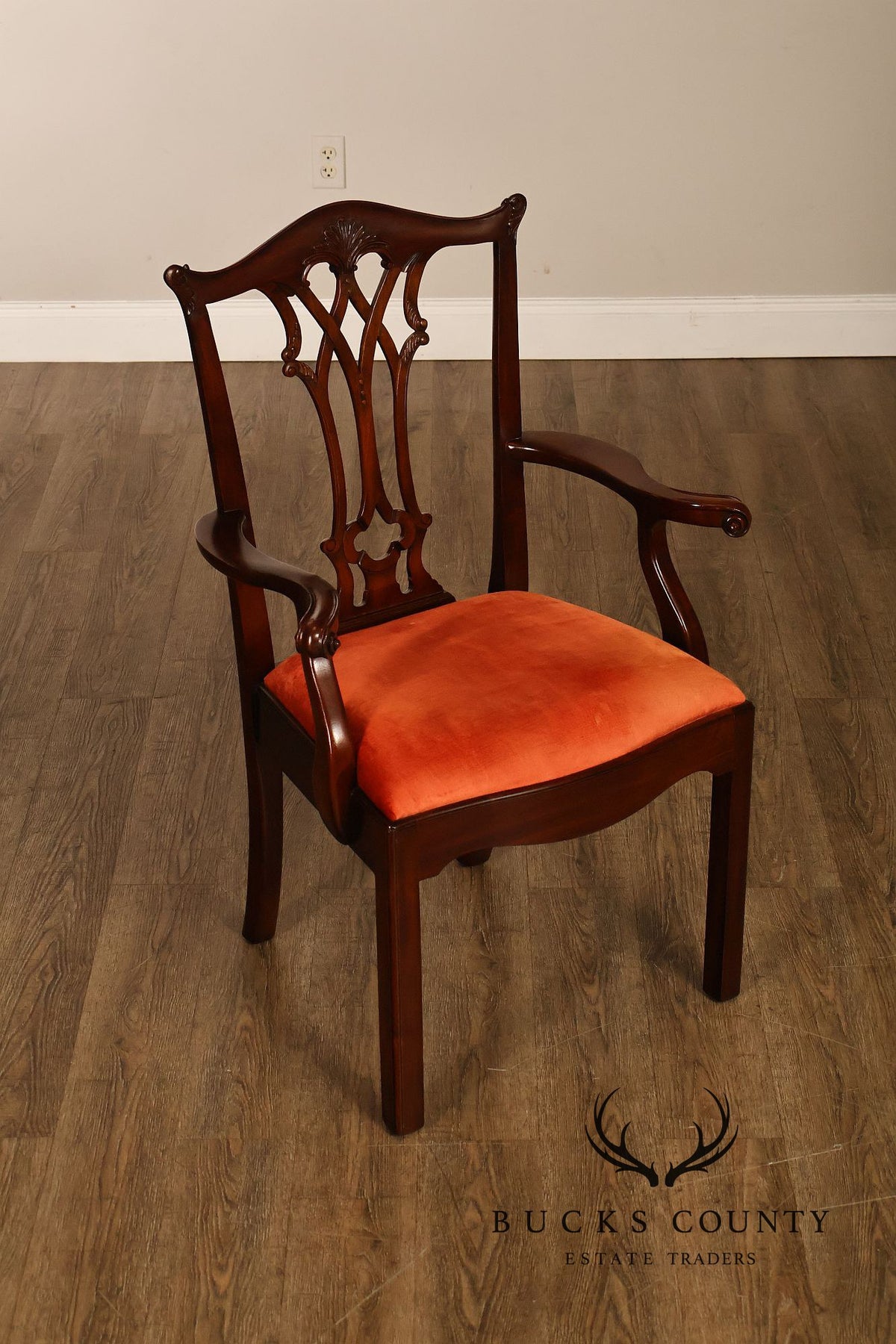 Maitland-Smith Set Of Eight Chippendale Style Mahogany Dining Chairs