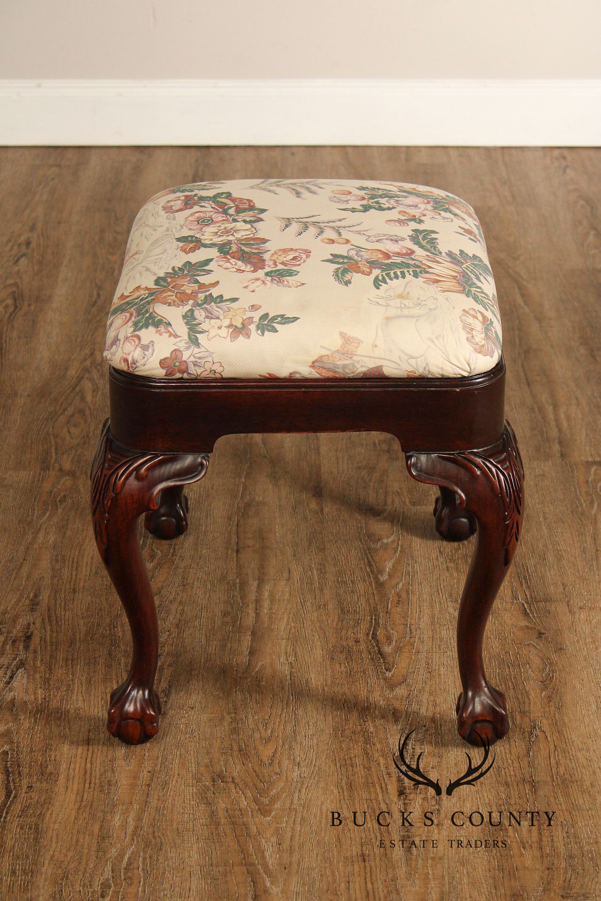 Chippendale Style Mahogany Ball And Claw Ottoman