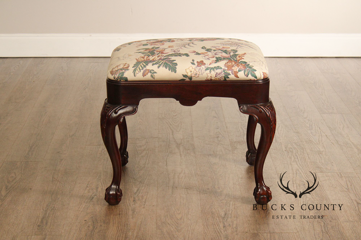 Chippendale Style Mahogany Ball And Claw Ottoman