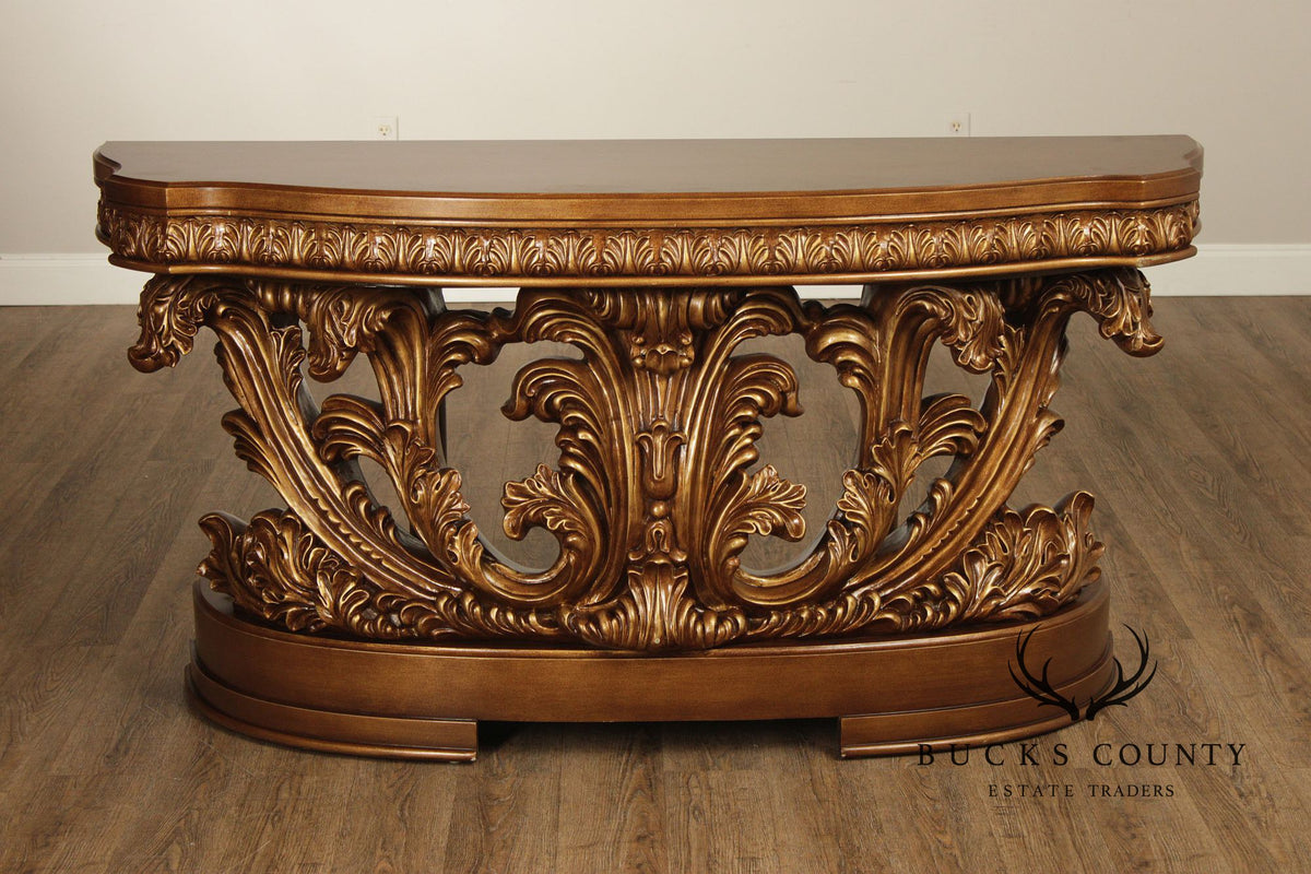 Rococo Revival Carved And Gilt Console Table