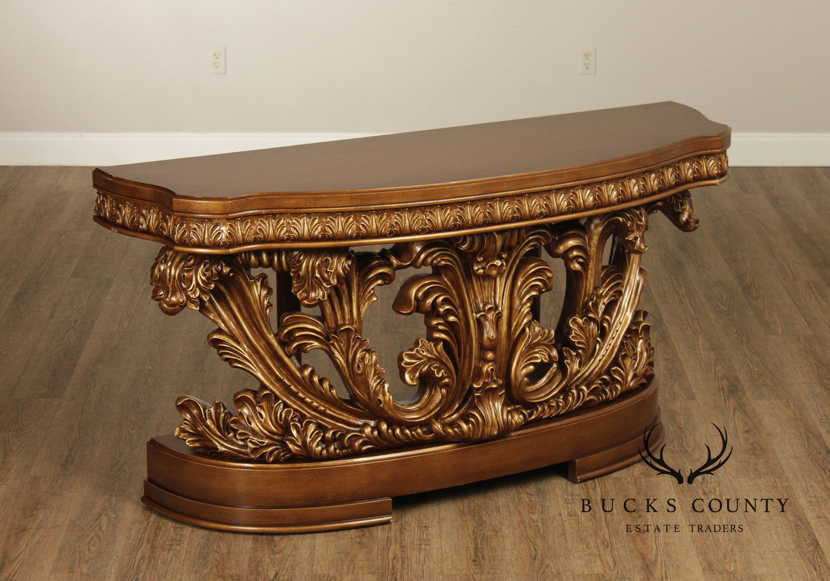 Rococo Revival Carved And Gilt Console Table