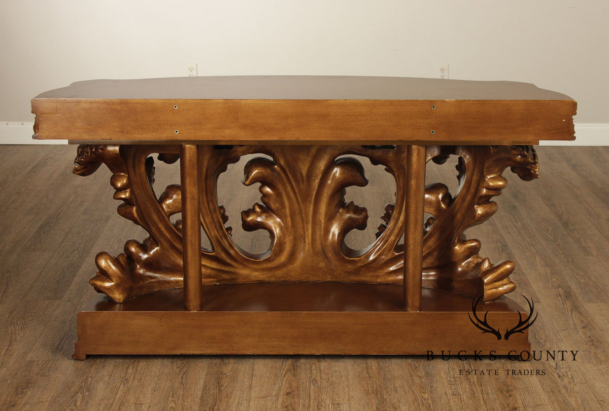 Rococo Revival Carved And Gilt Console Table