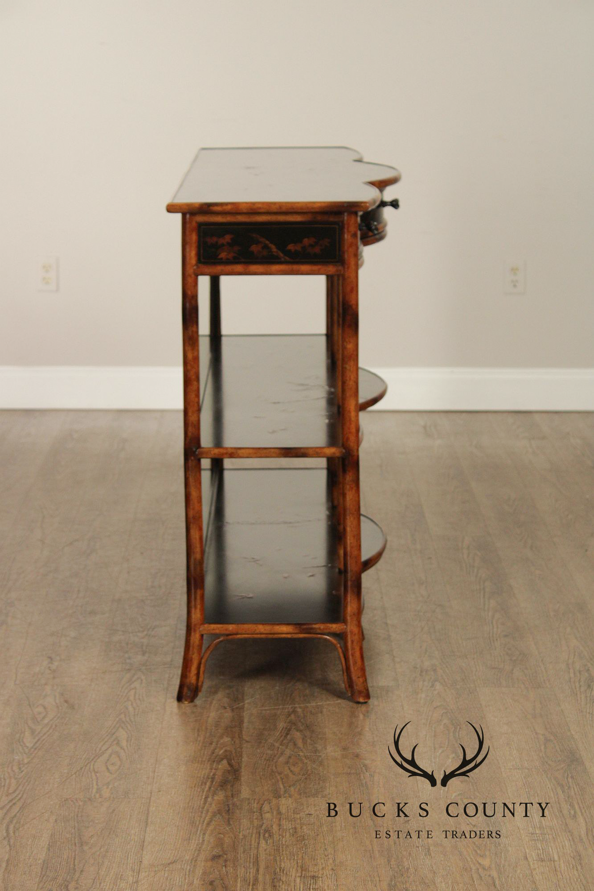 Theodore Alexander Faux Bamboo Three-Tier Console