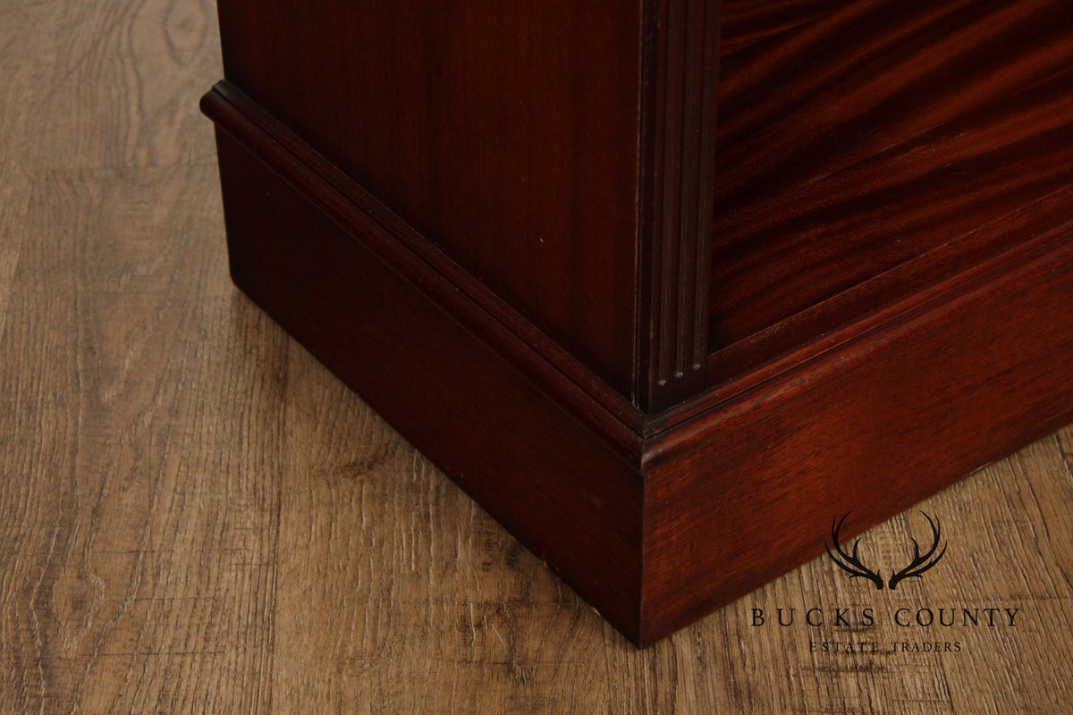 English Traditional Mahogany Tall Open Bookcase With Adjustable Shelves