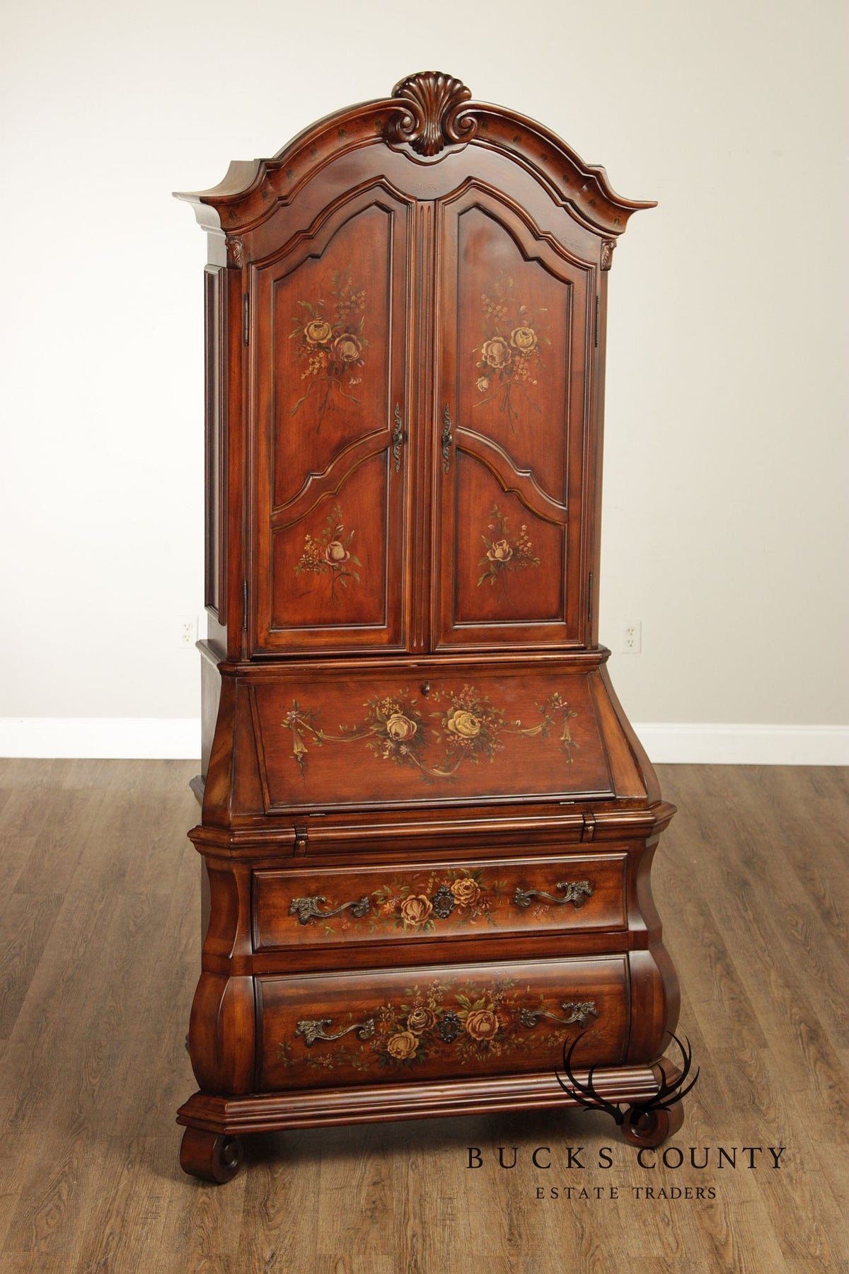 Ethan Allen Tuscany Collection Paint Decorated Secretary Desk