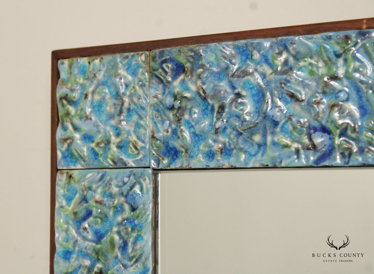 Mid Century Modern Tile Frame Wall Mirror