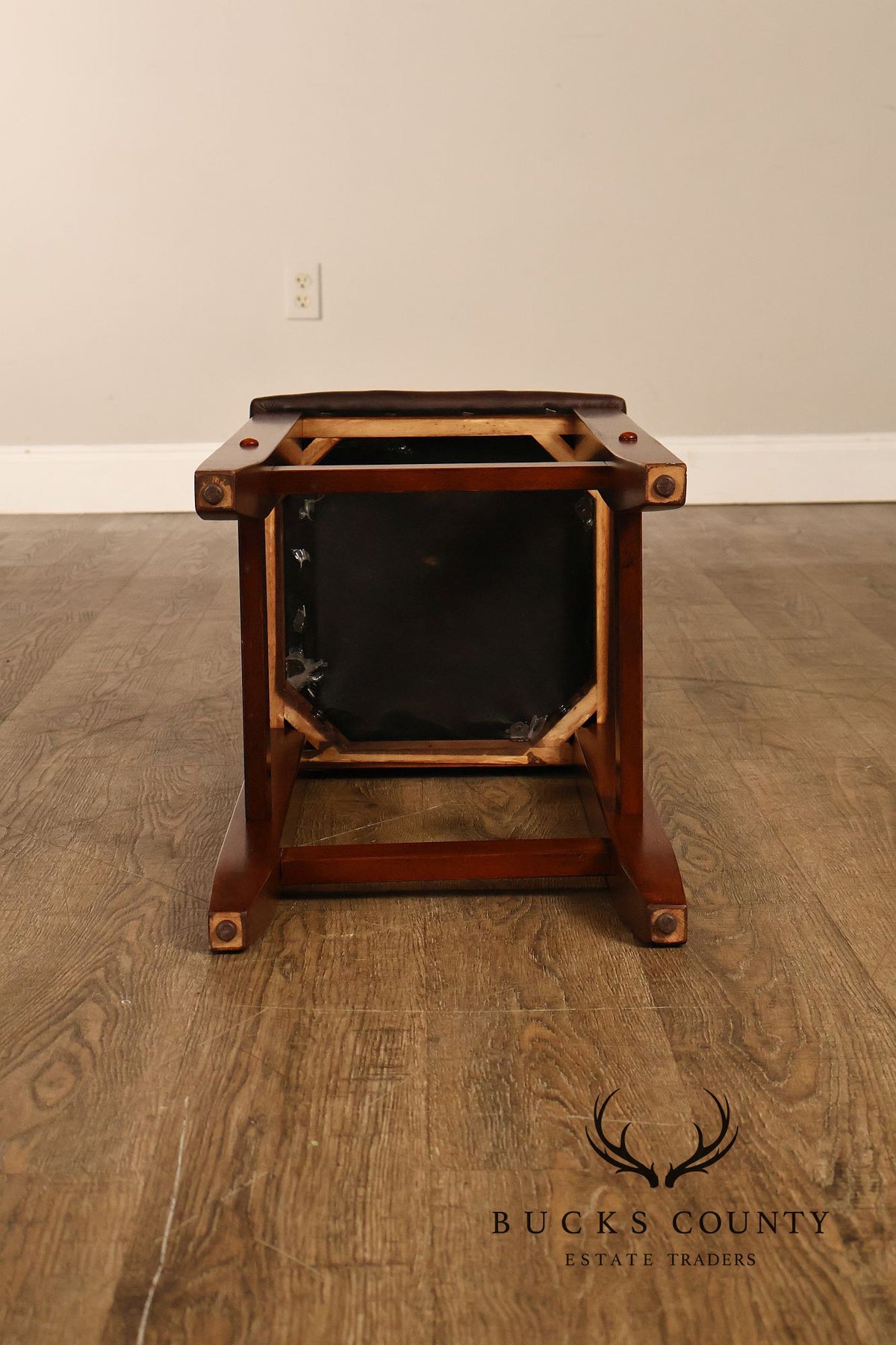 Traditional Home Bar With Wine Storage And Two Bar Stools
