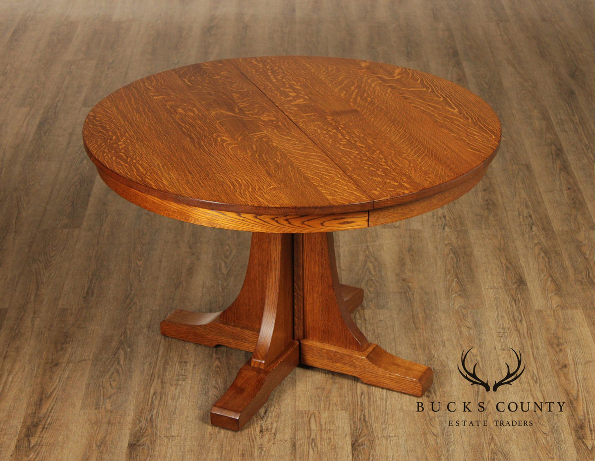 Stickley Mission Collection Round Oak Dining Table