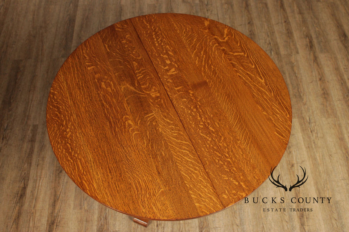 Stickley Mission Collection Round Oak Dining Table