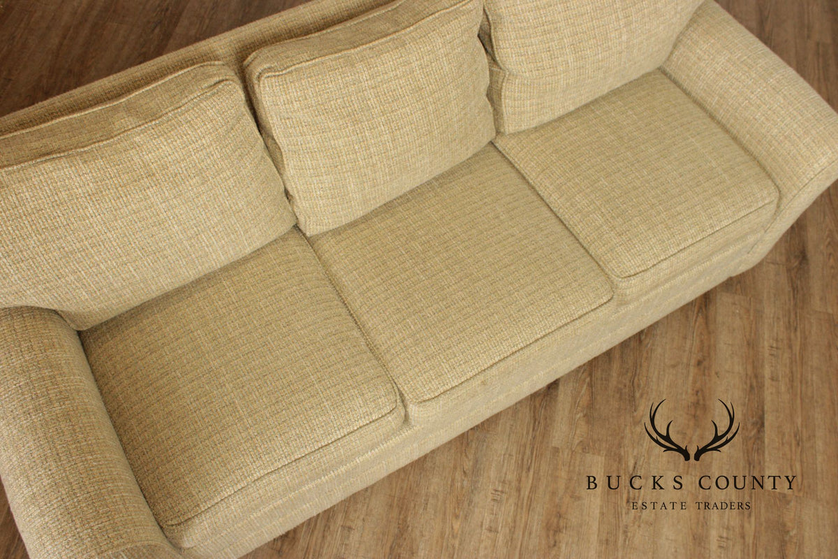 Ethan Allen Three Cushion Sofa With Rolled Arms