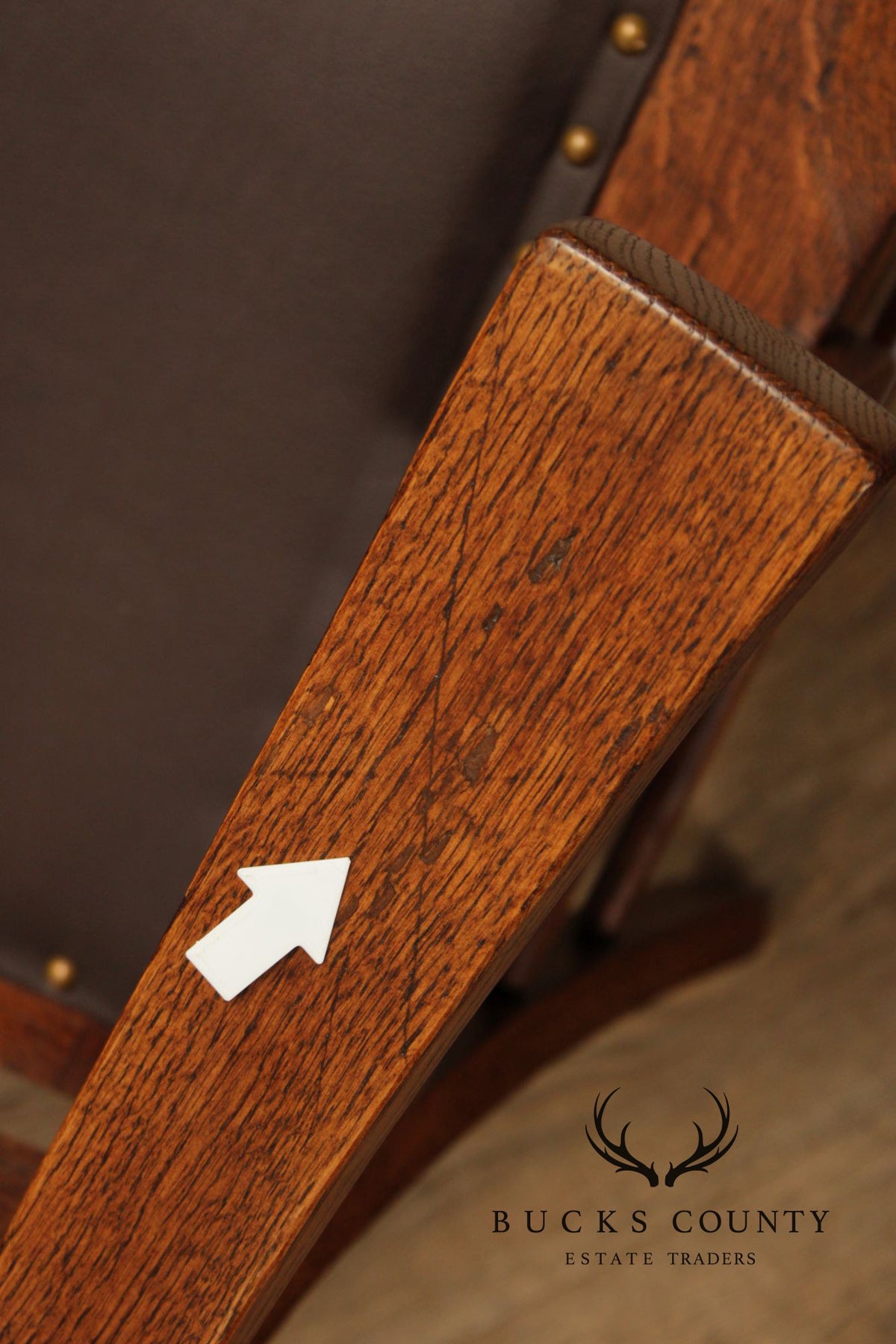 Antique Pair Of Arts & Crafts Style Oak Armchairs