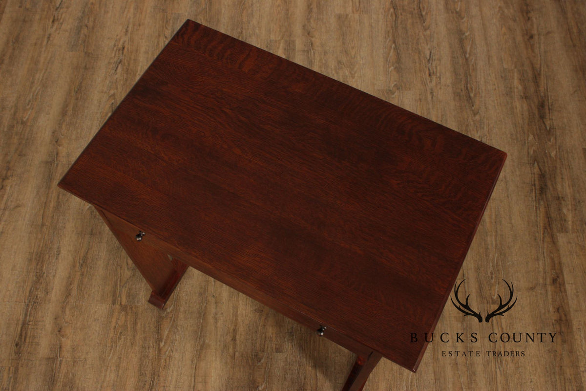 Stickley Mission Collection Harvey Ellis Oak Console Table With Inlay
