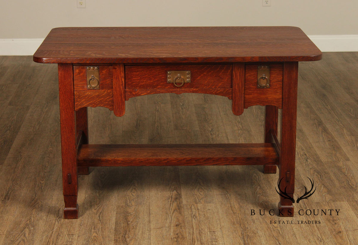 Imperial Grand Rapids Antique Mission Style Oak Library Table Desk