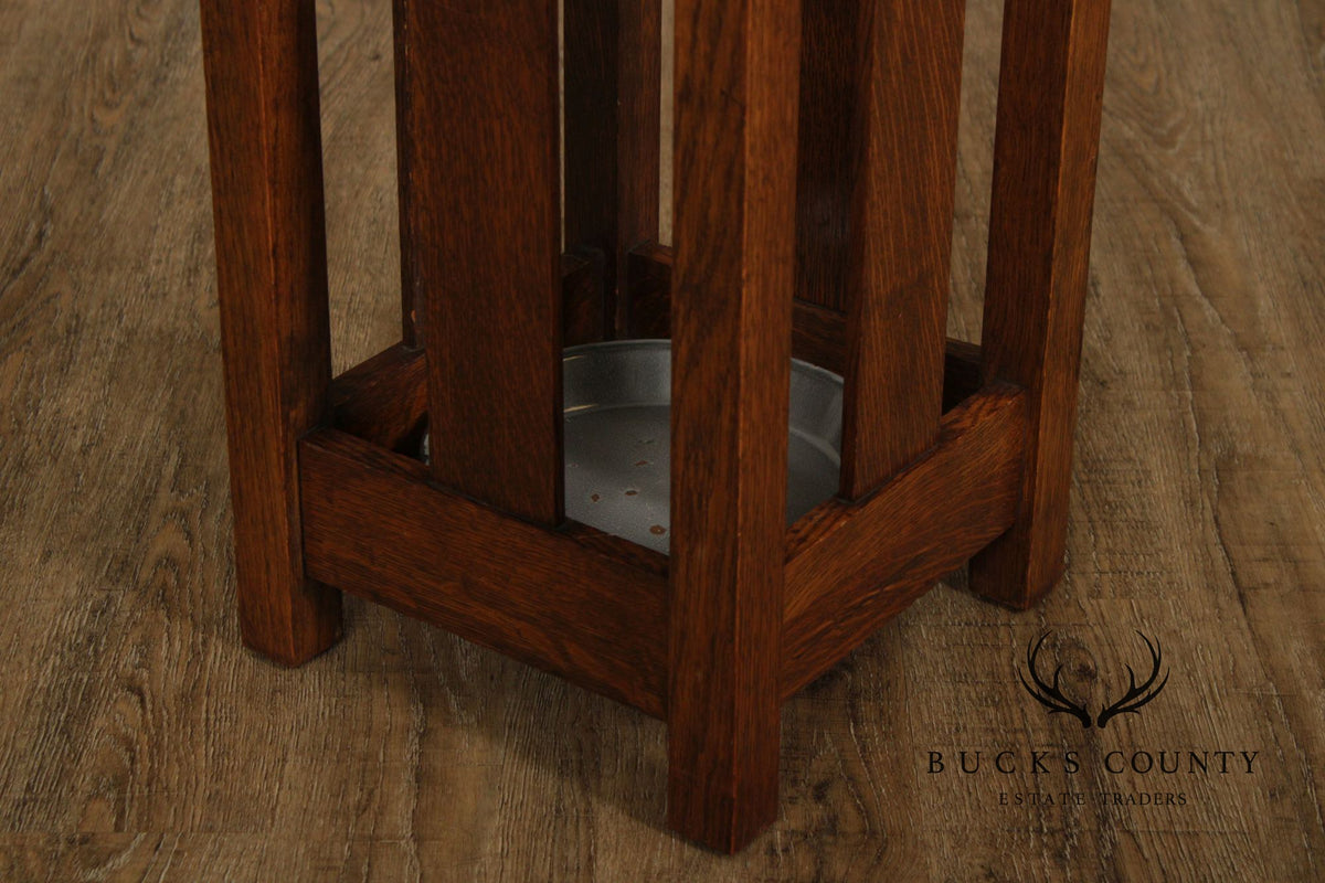 Antique Mission Oak Arts & Crafts Umbrella Stand