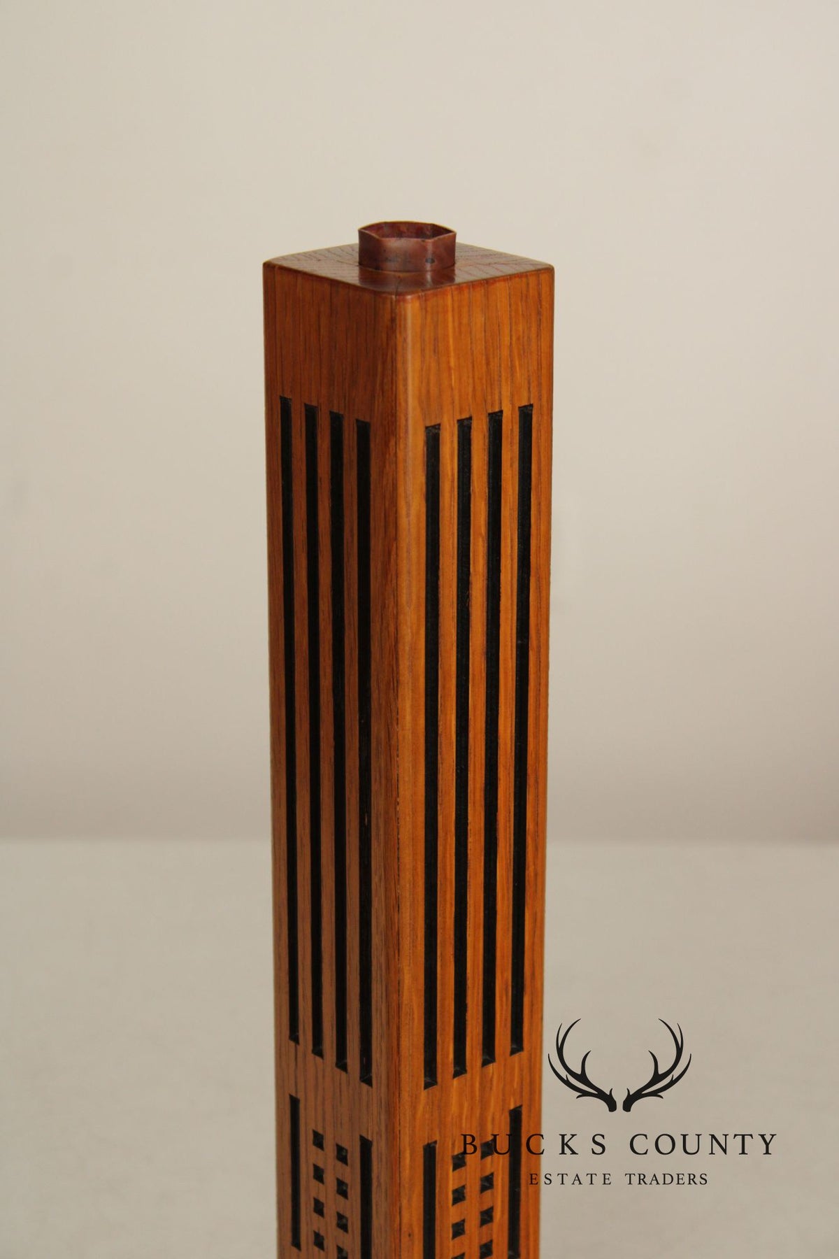 Mission Guild Studio Arts & Crafts Style Oak Candle Holder