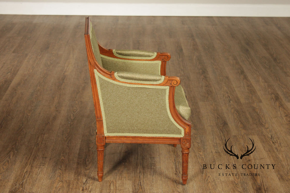 Antique French Louis XVI Style Pair of Child's Bergere Armchairs