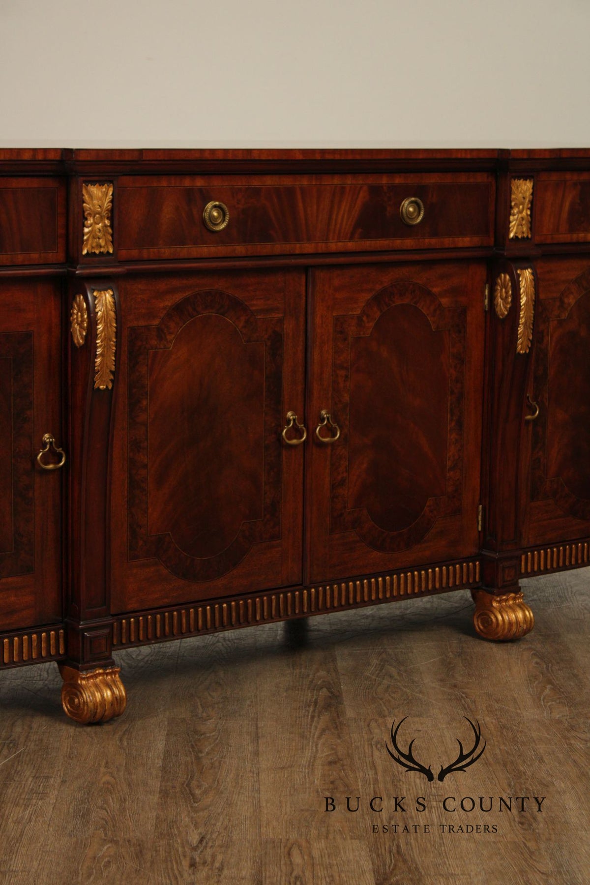 Maitland Smith Mahogany & Partial Gilt Regency Style Sideboard