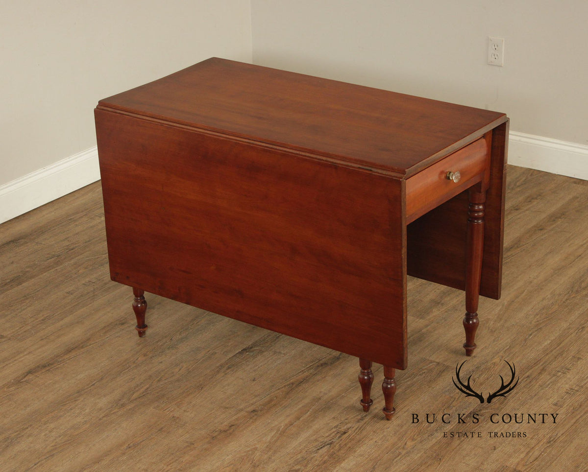 Antique American Cherry Drop-Leaf Dining Table