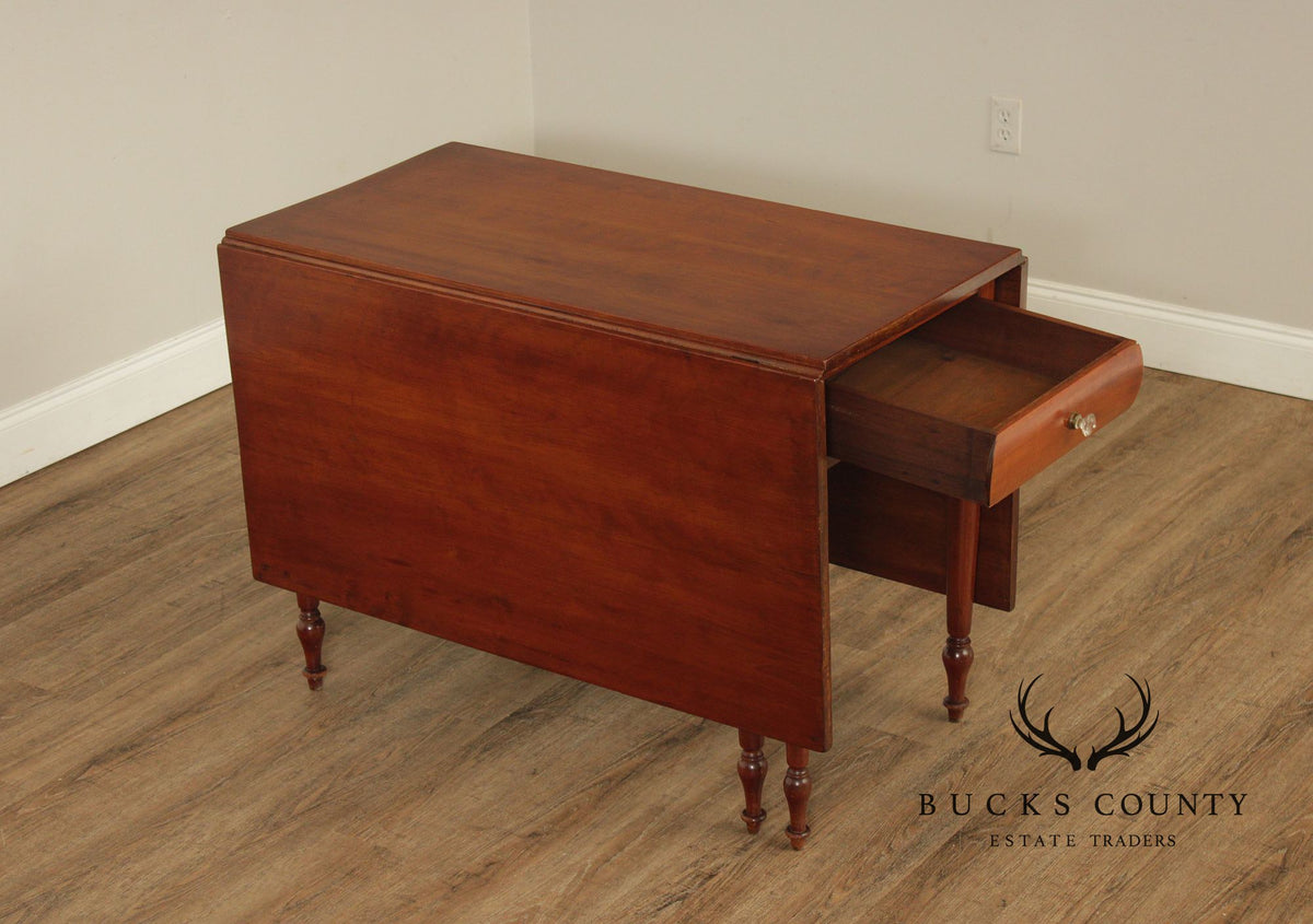 Antique American Cherry Drop-Leaf Dining Table