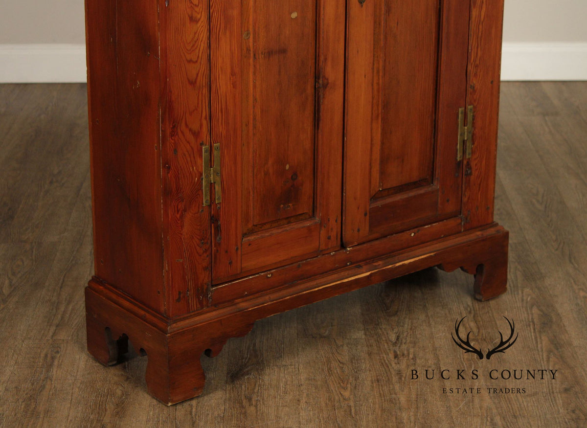 Antique American Pine Two-Door Cupboard