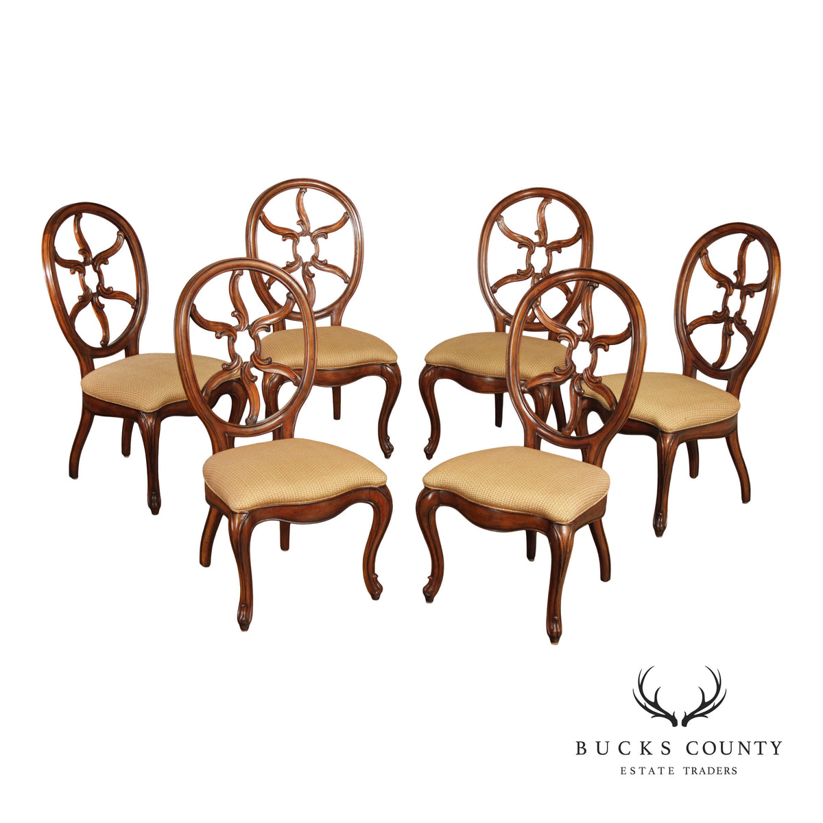 Henredon French Louis XV Style Set of Six Dining Chairs