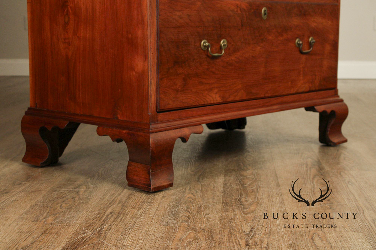 Antique American Chippendale Style Walnut Tall Chest of Drawers