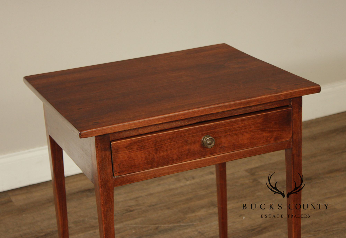 Antique Shaker Style One Drawer Side Table  Nightstand