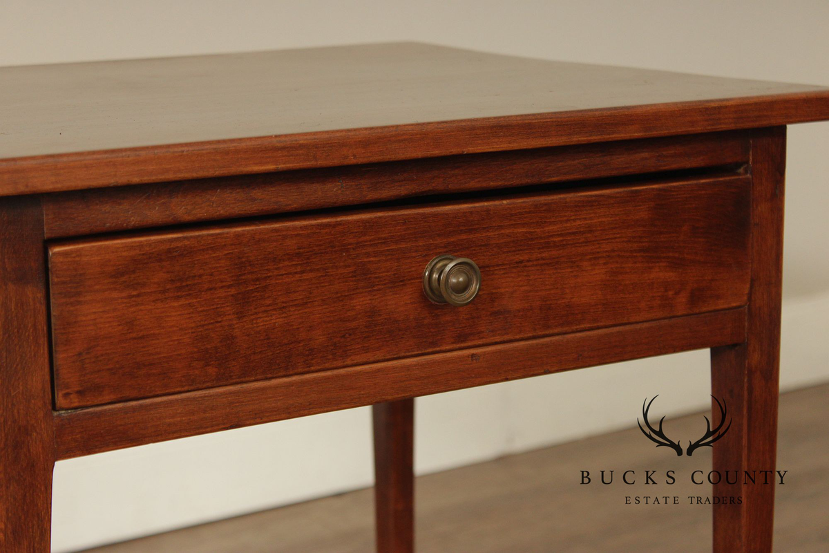 Antique Shaker Style One Drawer Side Table  Nightstand