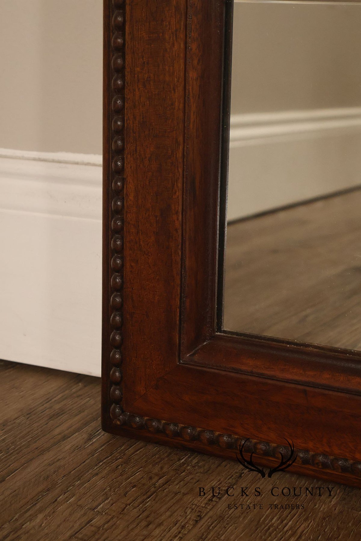 Drexel Heritage Covington Park Wood Framed Beveled Wall Mirror With Wrought Iron Scrollwork