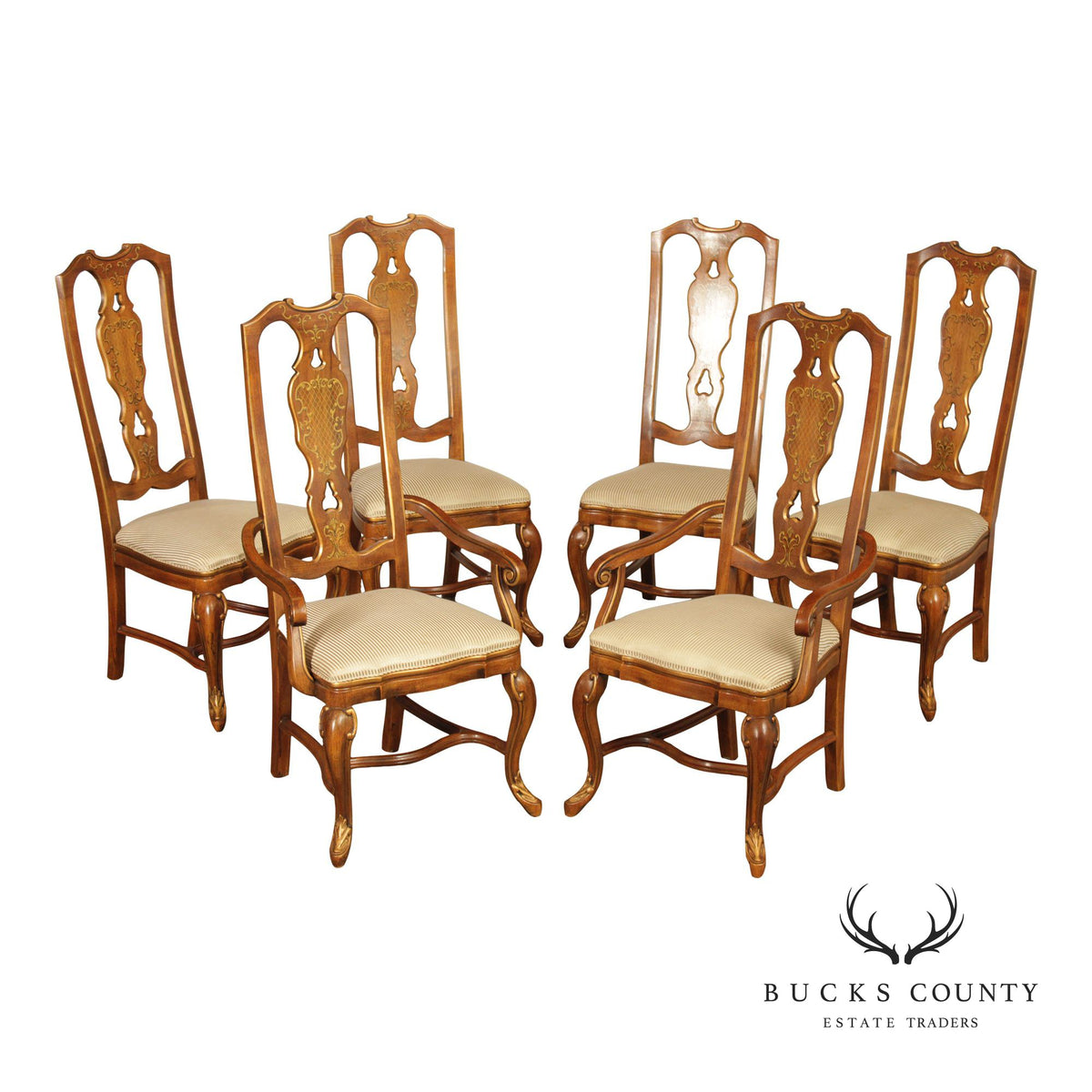 Drexel Heritage Italian Provincial Style Set of Six Dining Chairs
